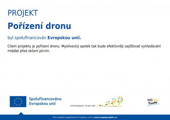 Zveřejnění informace o obdržené dotaci na pořízení dronu s termokamerou.