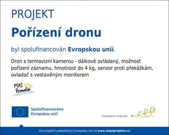 Oznámení o obdržené dotaci z prostředků EU od Státního zemědělského intervenčního fondu SZIF a podpory Místní akční skupiny MAS Pomalší z programu Strategického plánu Společná zemědělská politika (SP SZP)